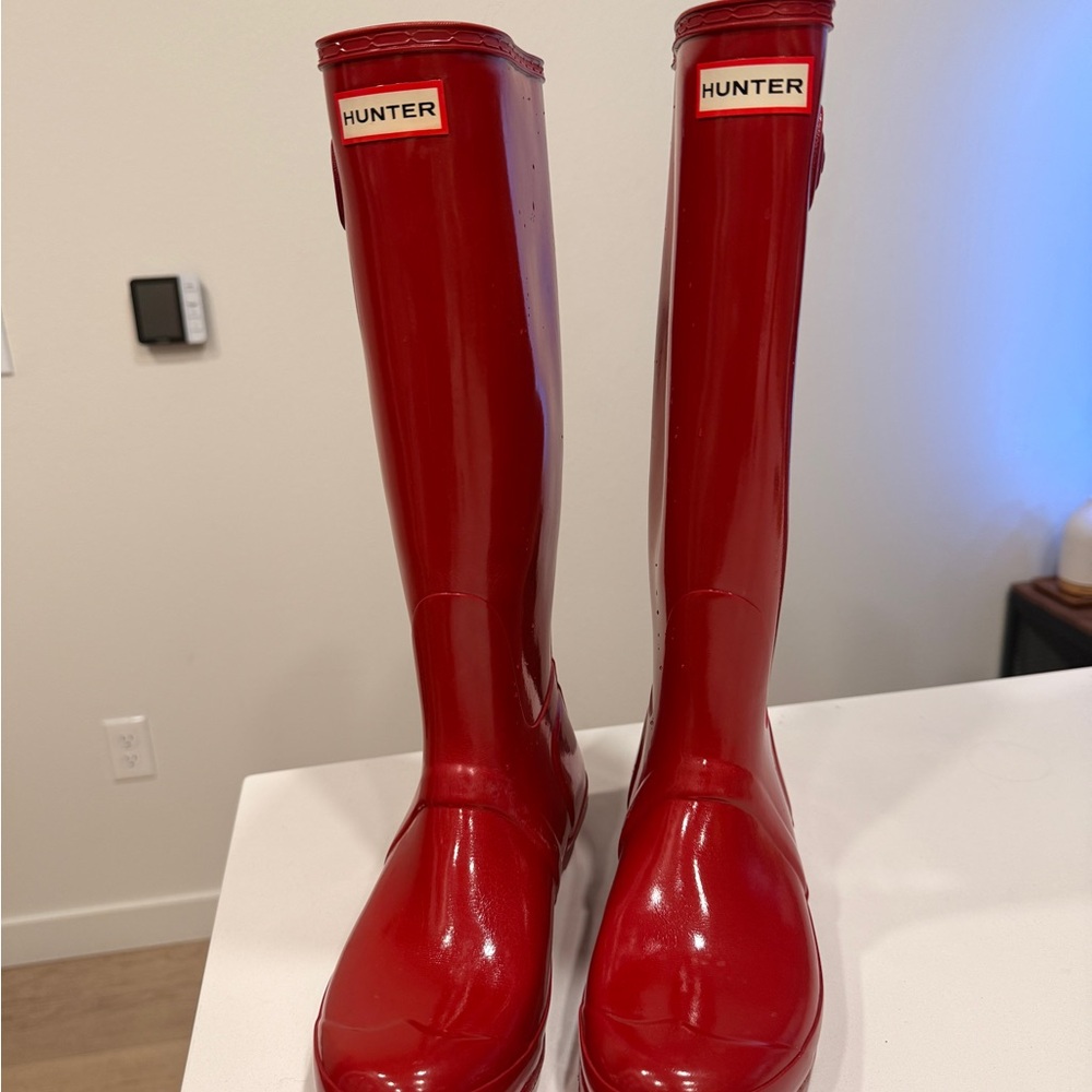 Hunter Glossy Red Rain Boots